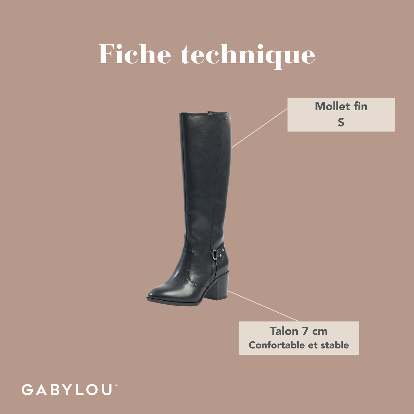 Bottes S pour mollets fins - Modele Elea