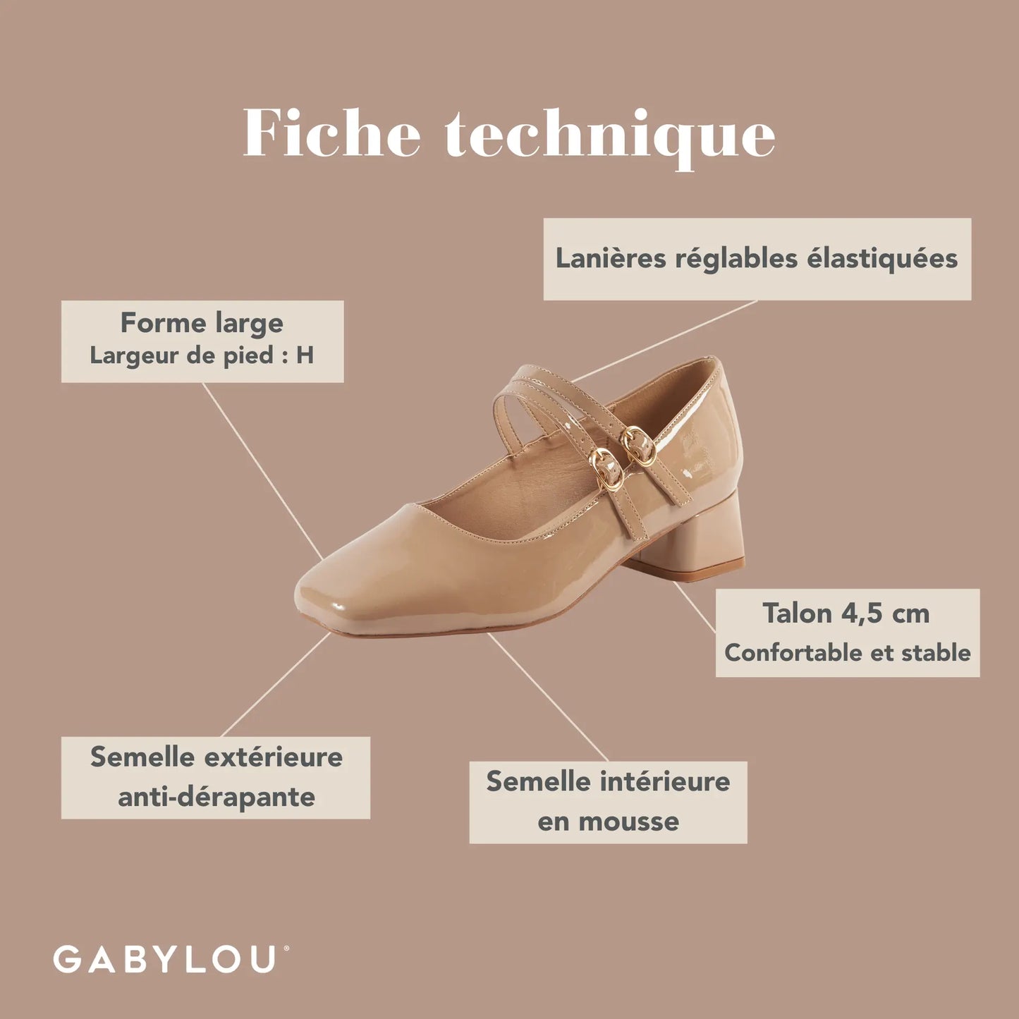 Sandales pieds larges H - Modele Diana