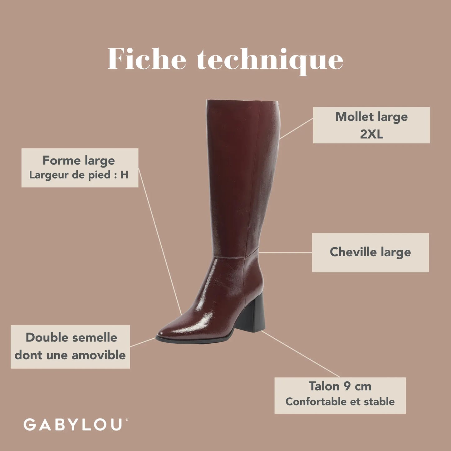 Bottes mollets larges 2XL - Sarah