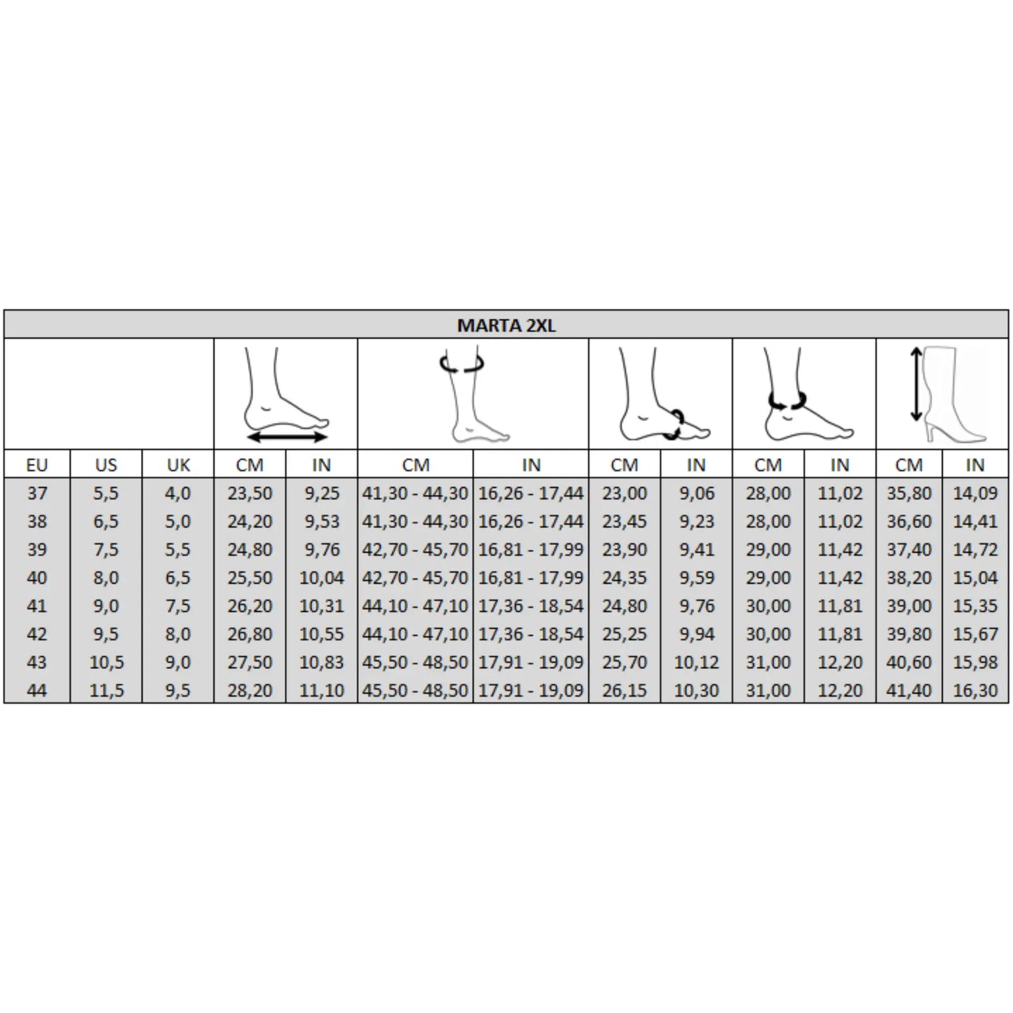 Bottes 2XL pour mollets larges - Modele Marta