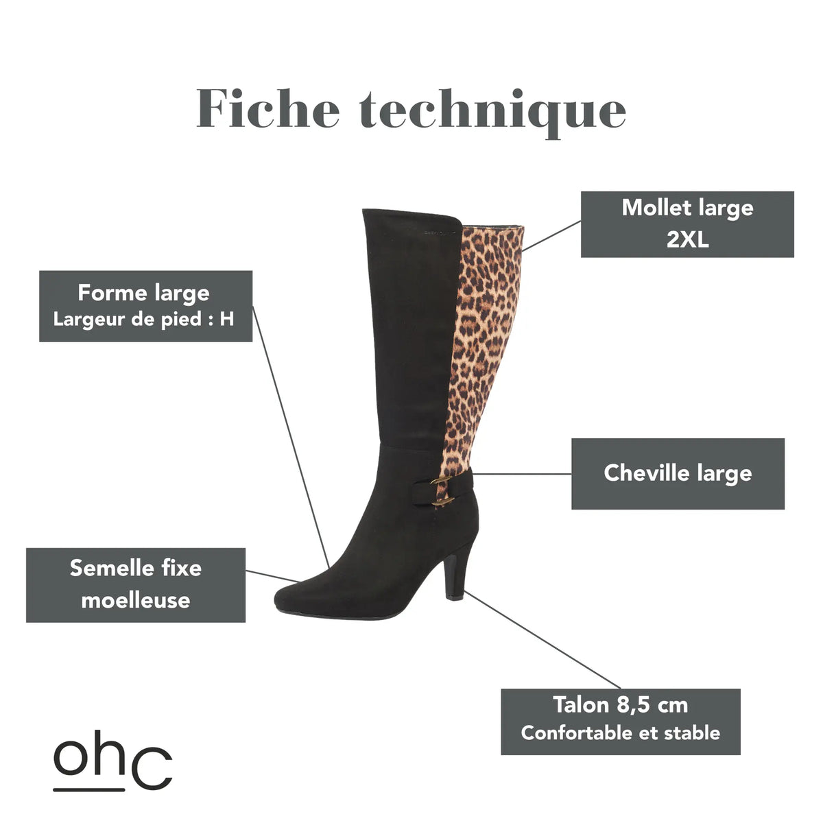 Bottes mollets larges 2XL - Guava