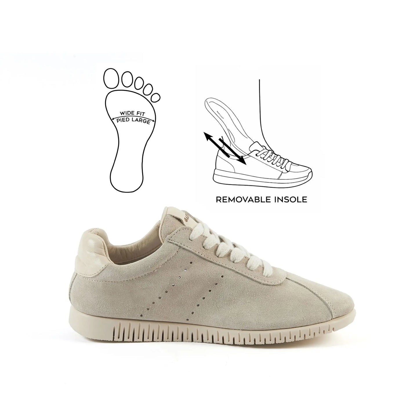 Sneakers pieds larges H - Modele Jane