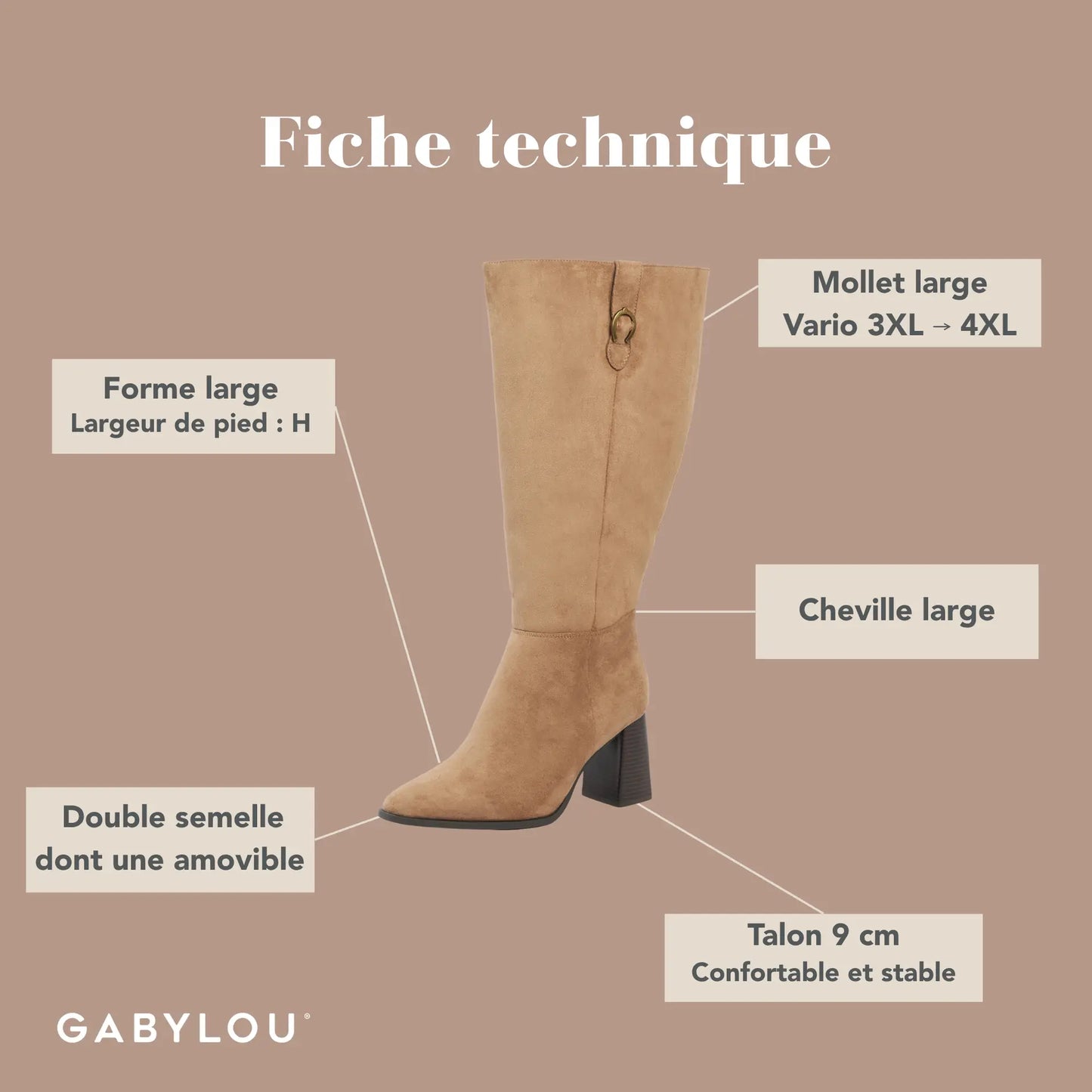 Bottes mollets larges 3XL - Aneta