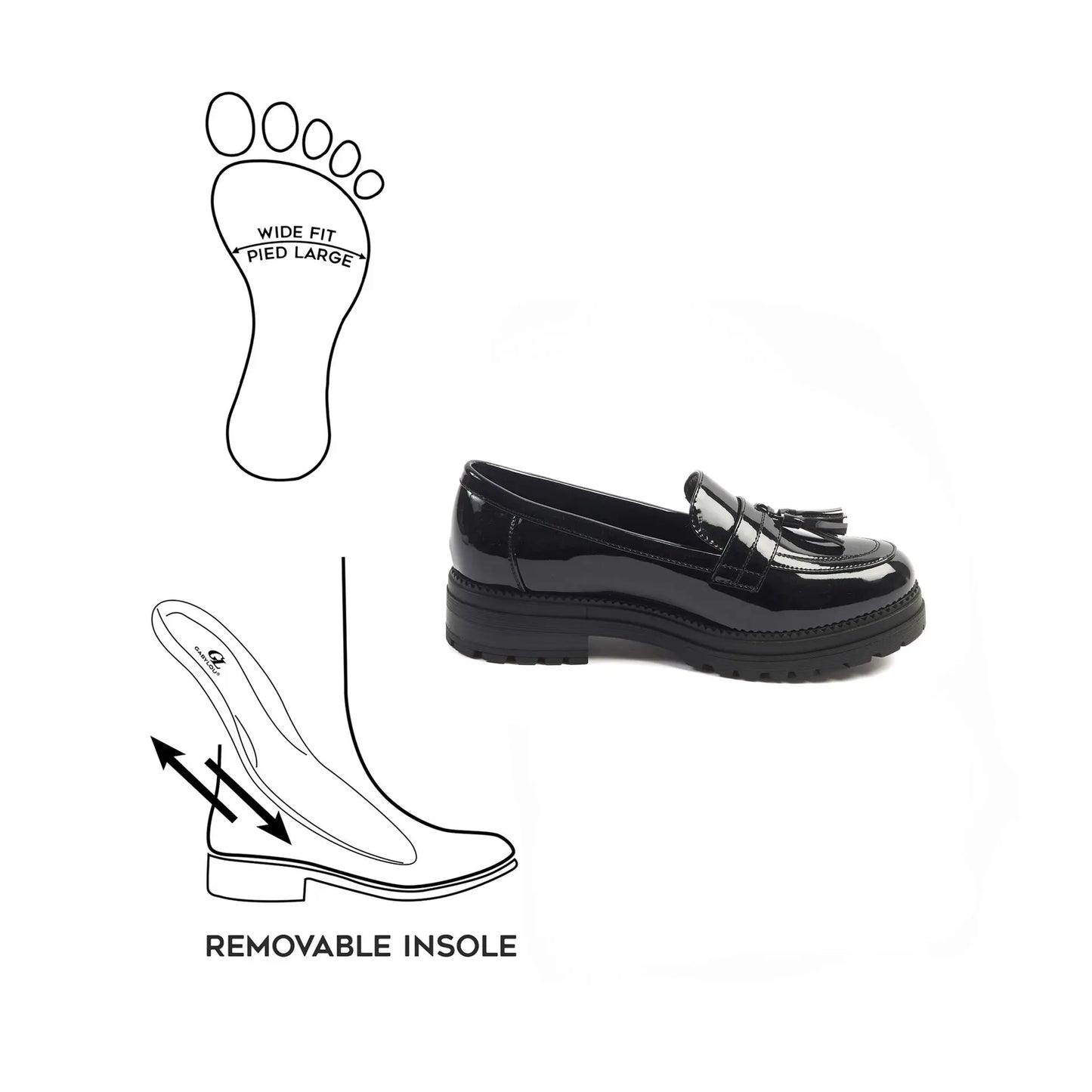 Mocassins pieds larges H - Tina