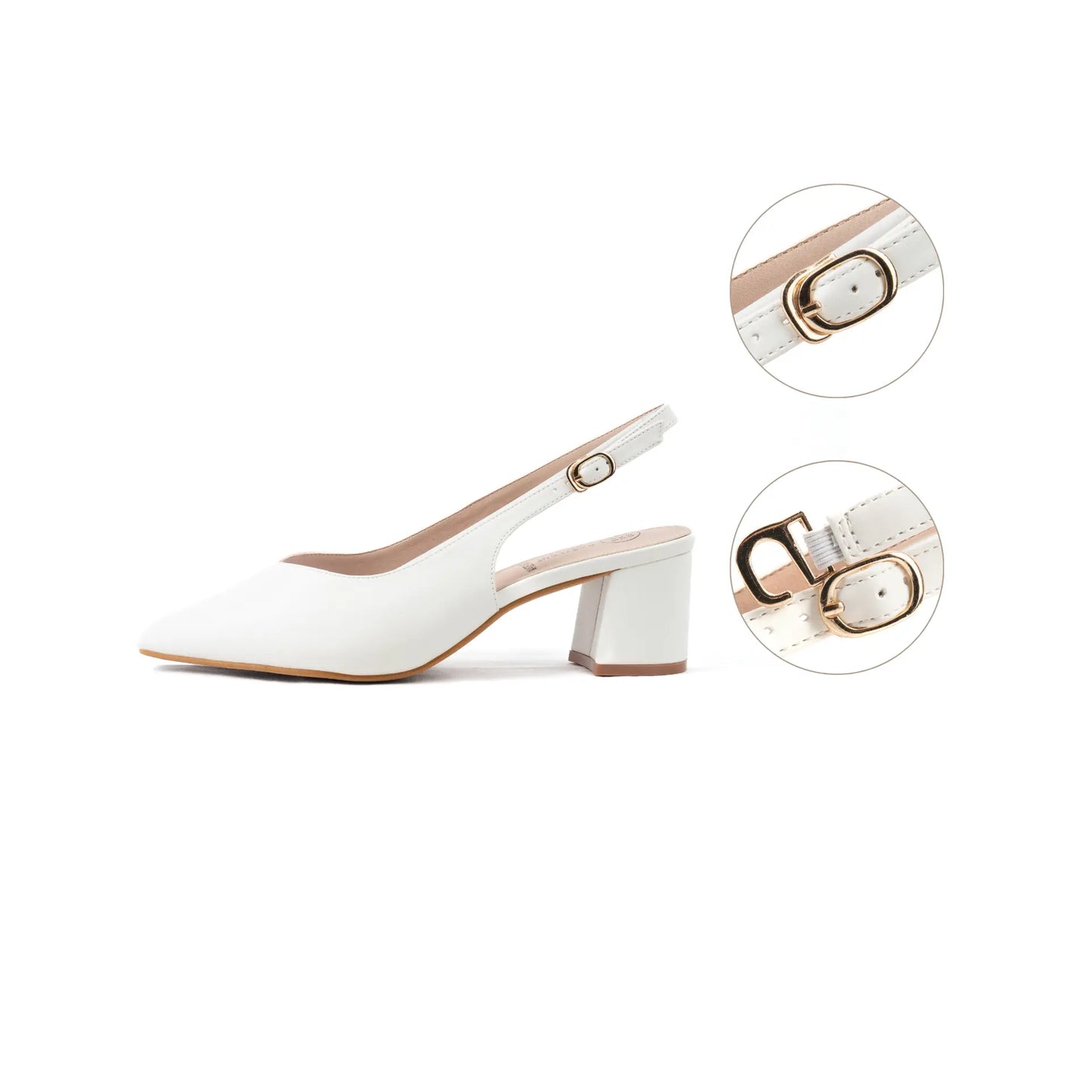 Sandales à talons réglables à bout large, modèle H - Lea