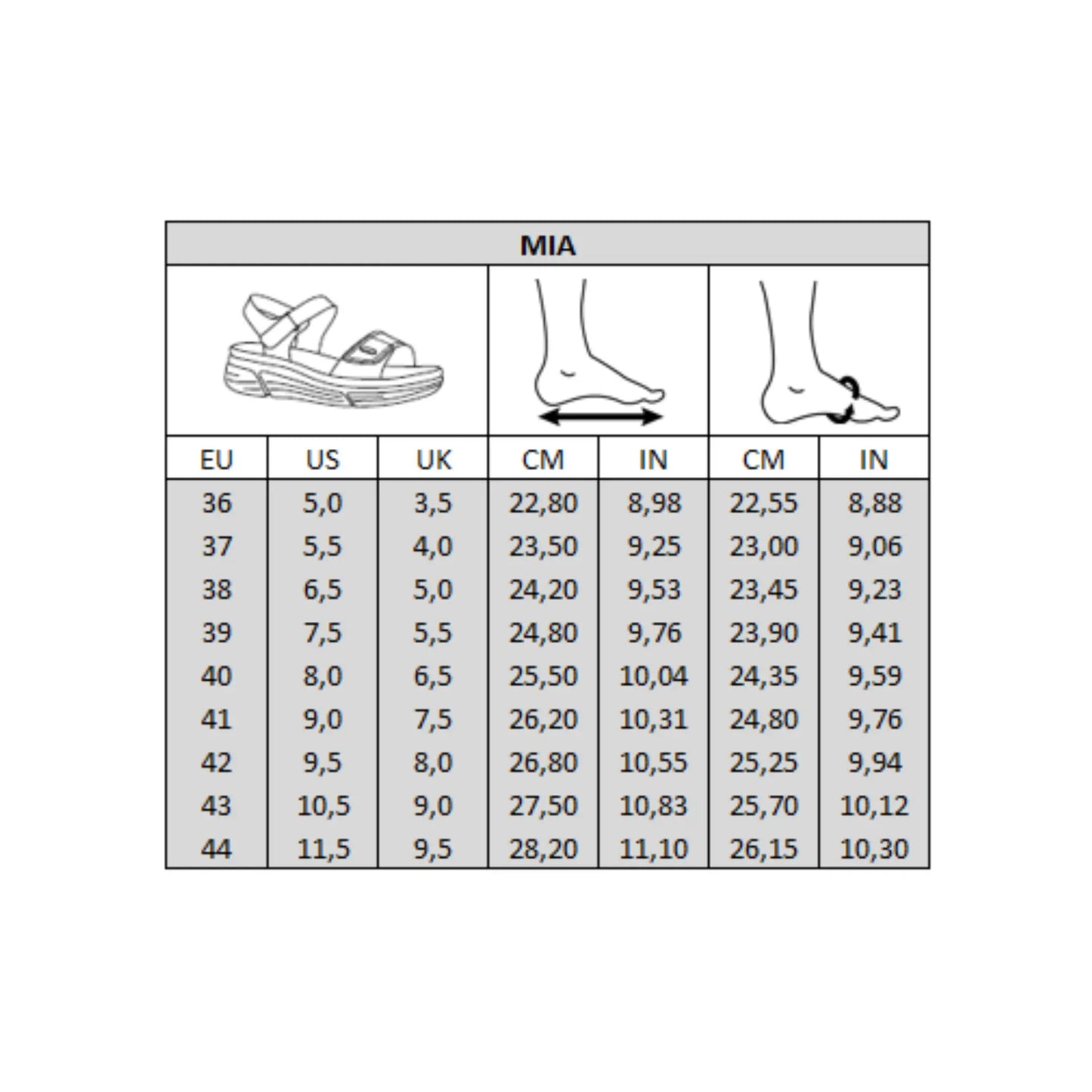 Sandales pieds larges H - Modèle Mia