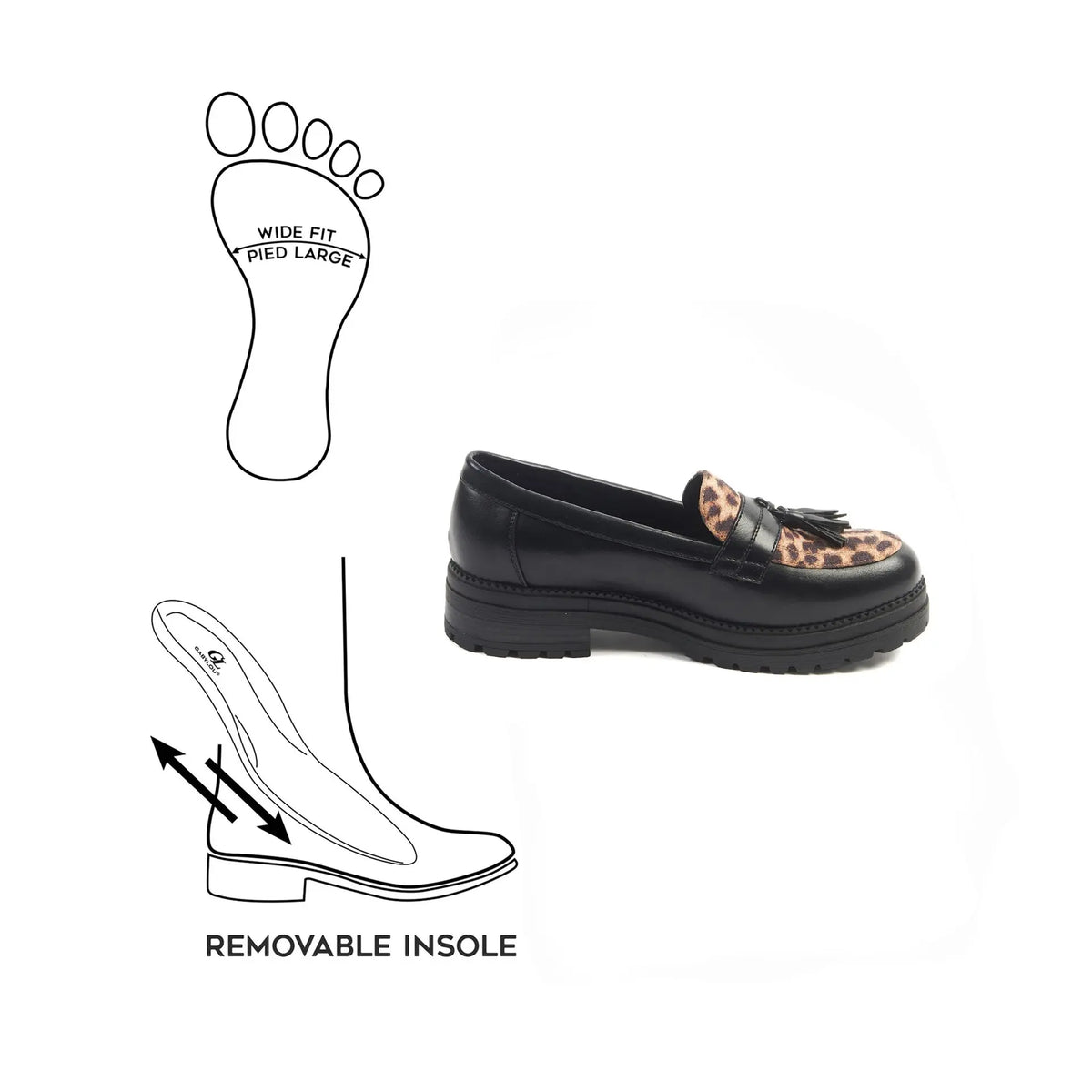 Mocassins pieds larges H - Tina
