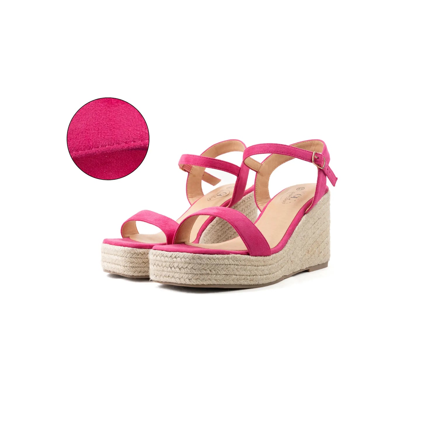 Sandales compensées à bout large ajustables, modèle H - Vic