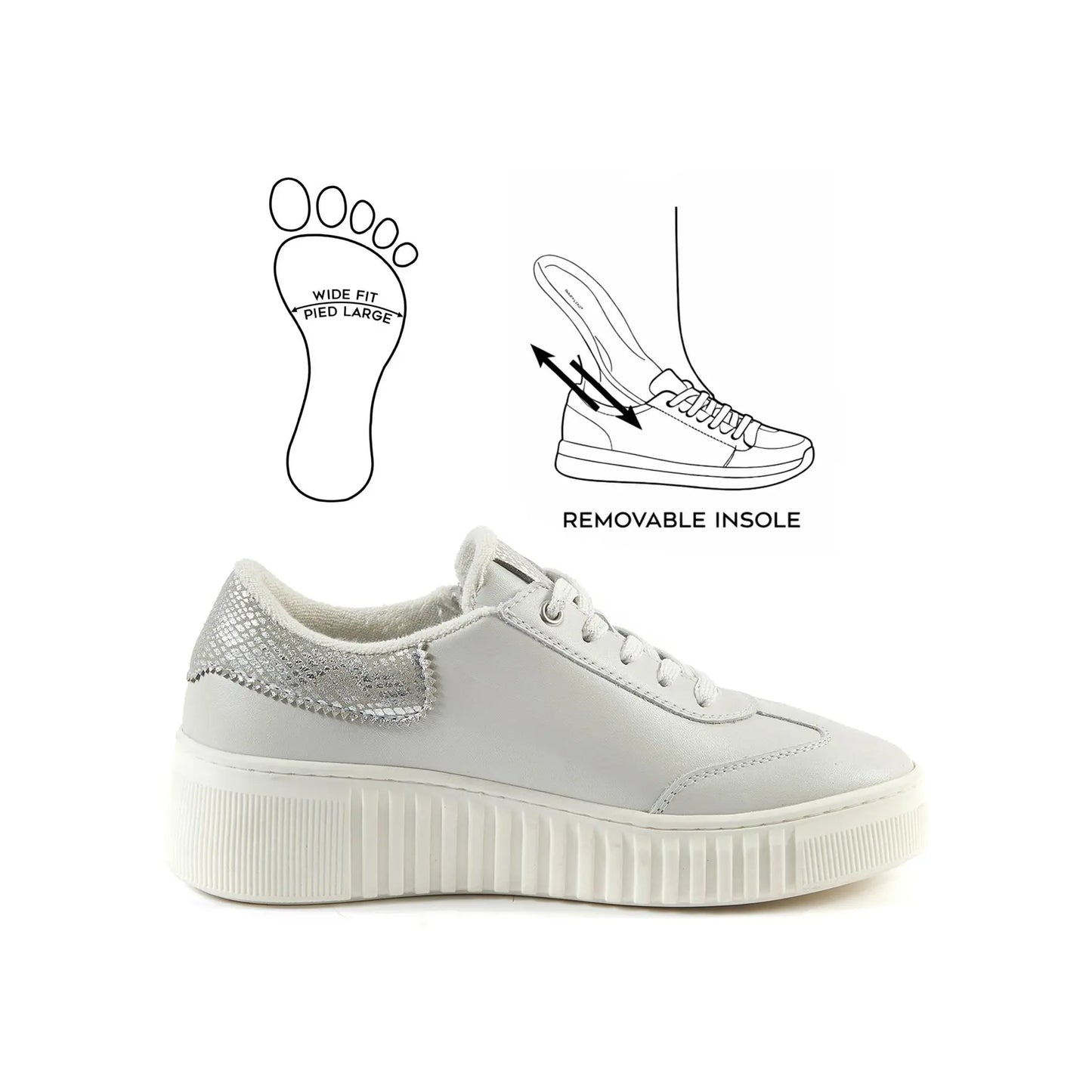 Sneakers pieds larges H - Modele Gwen