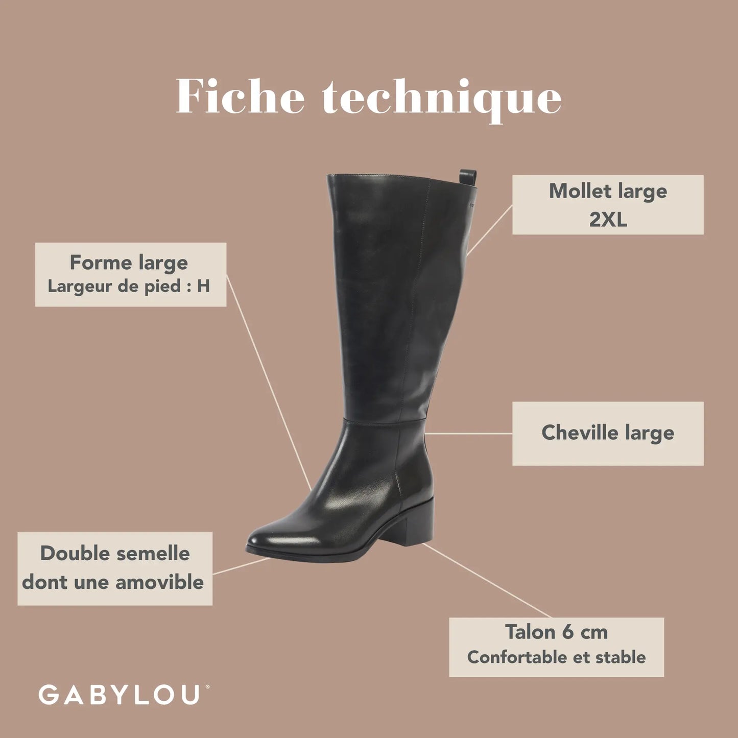 Bottes mollets larges 2XL - Houston