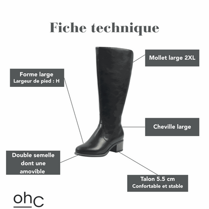 Bottes 2XL pour mollets larges - Modele Acai