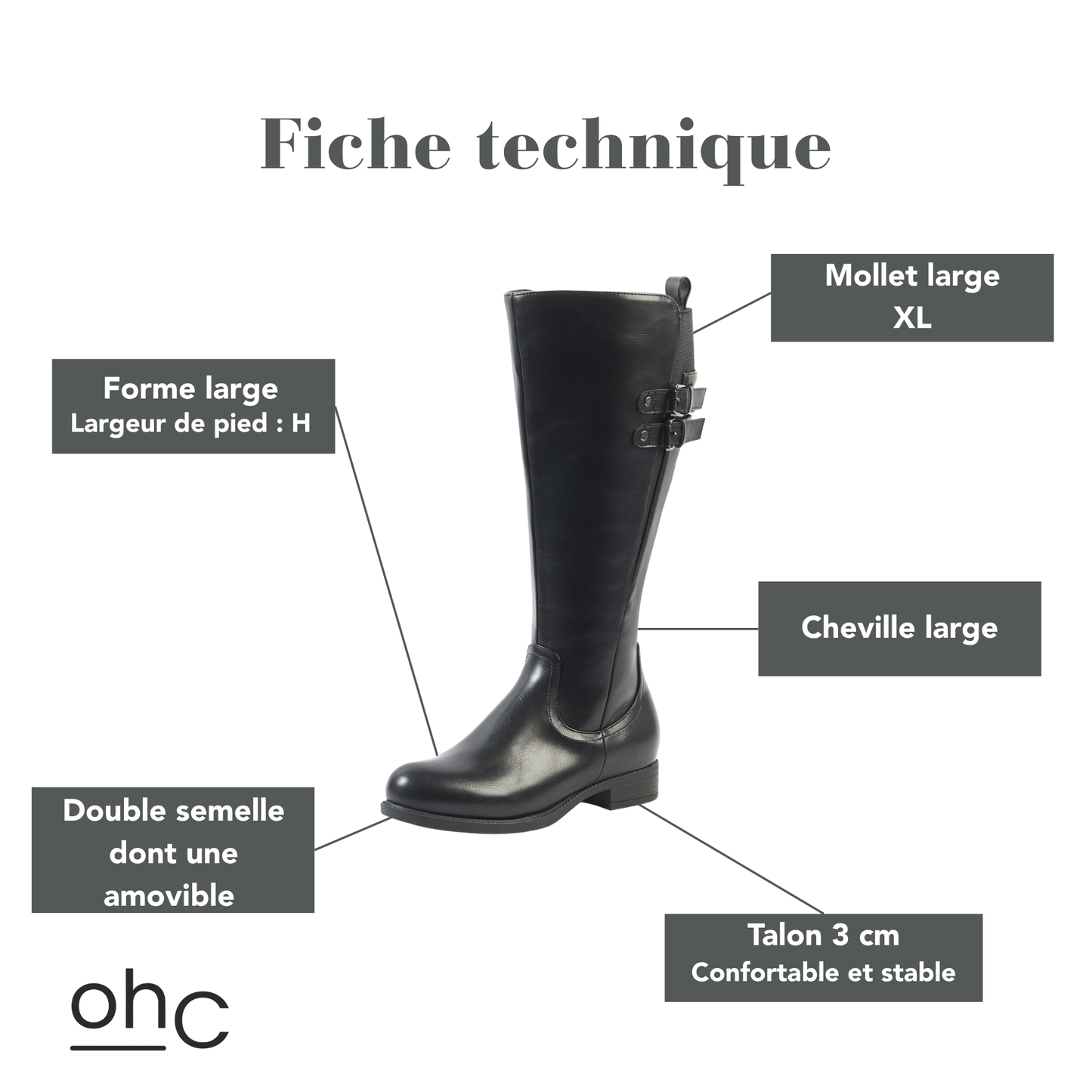 Bottes XL pour mollets larges - Modele Banana