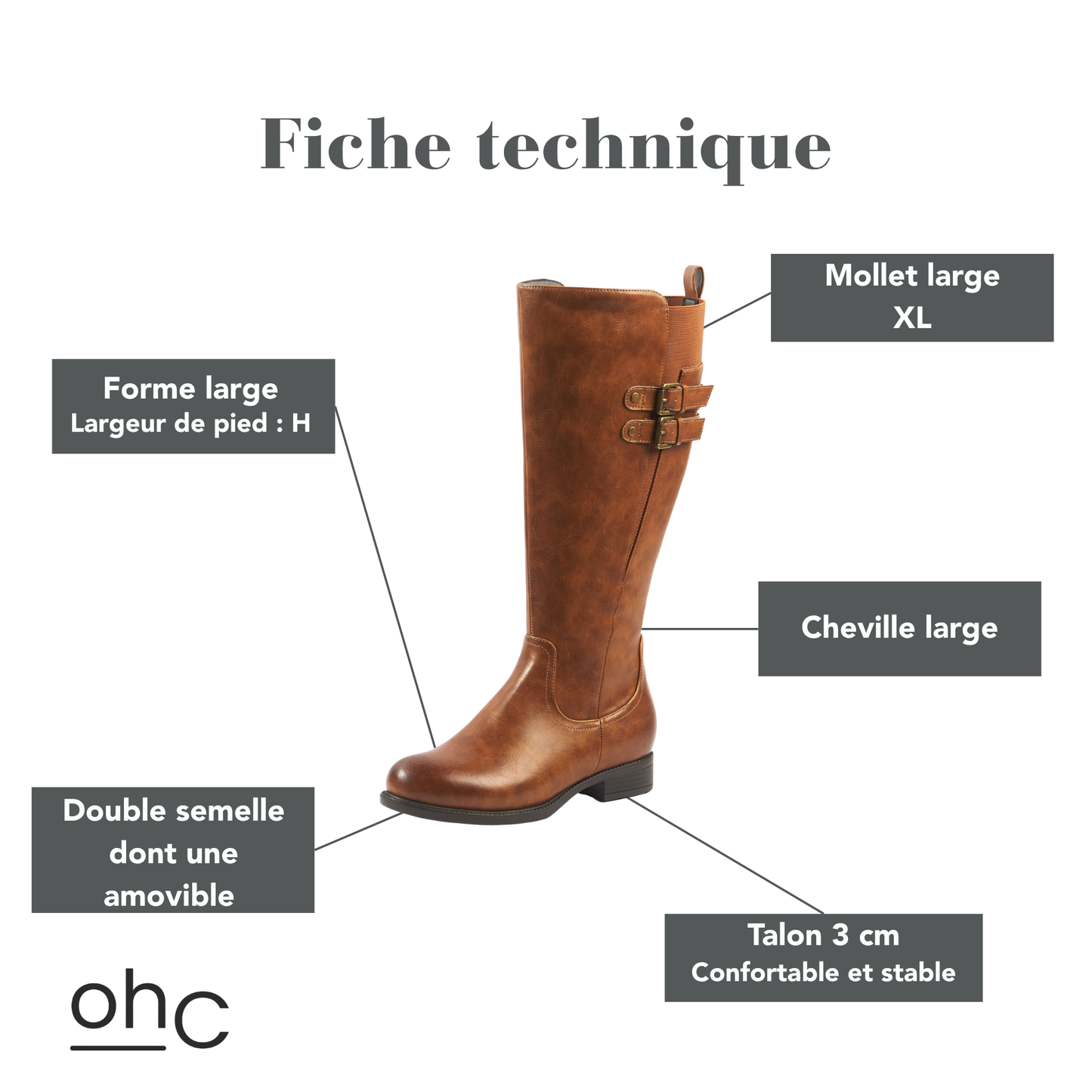 Bottes XL pour mollets larges - Modele Banana