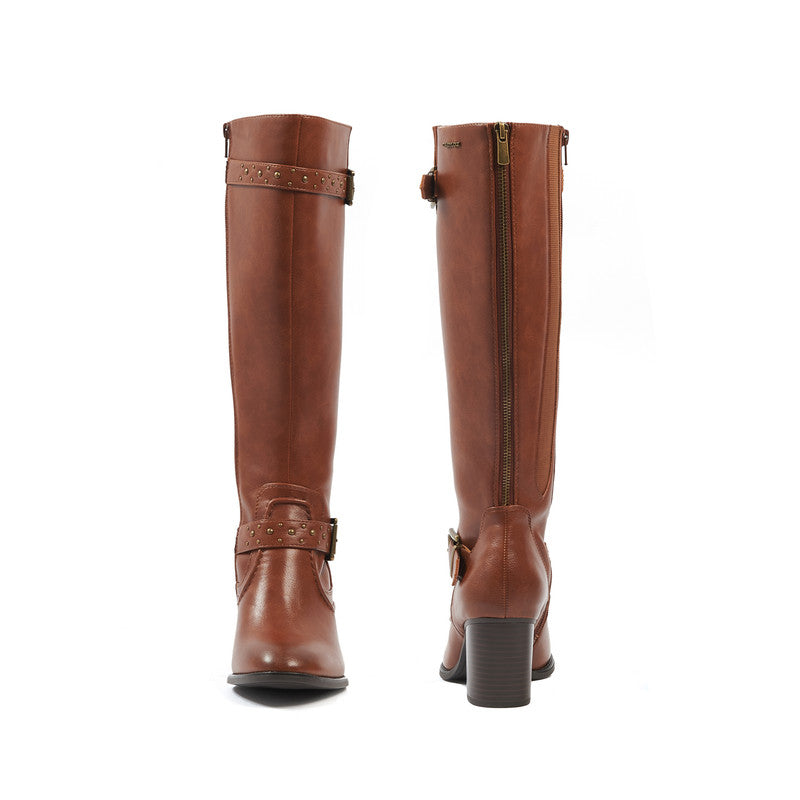 Cognac riding boots wide calf hotsell