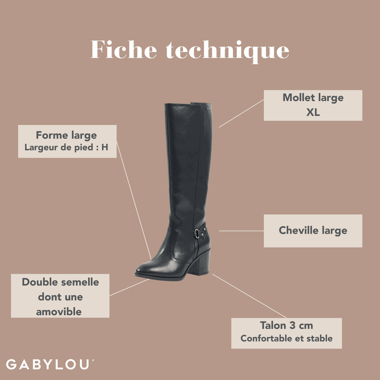 Botas S pantorrillas anchas - Modelo Elea