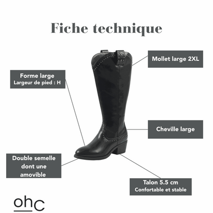 Bottes 2XL pour mollets larges - Modele Grapes