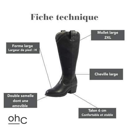 Bottes 2XL pour mollets larges - Modele Grapes