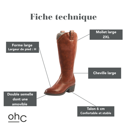 Bottes 2XL pour mollets larges - Modele Grapes