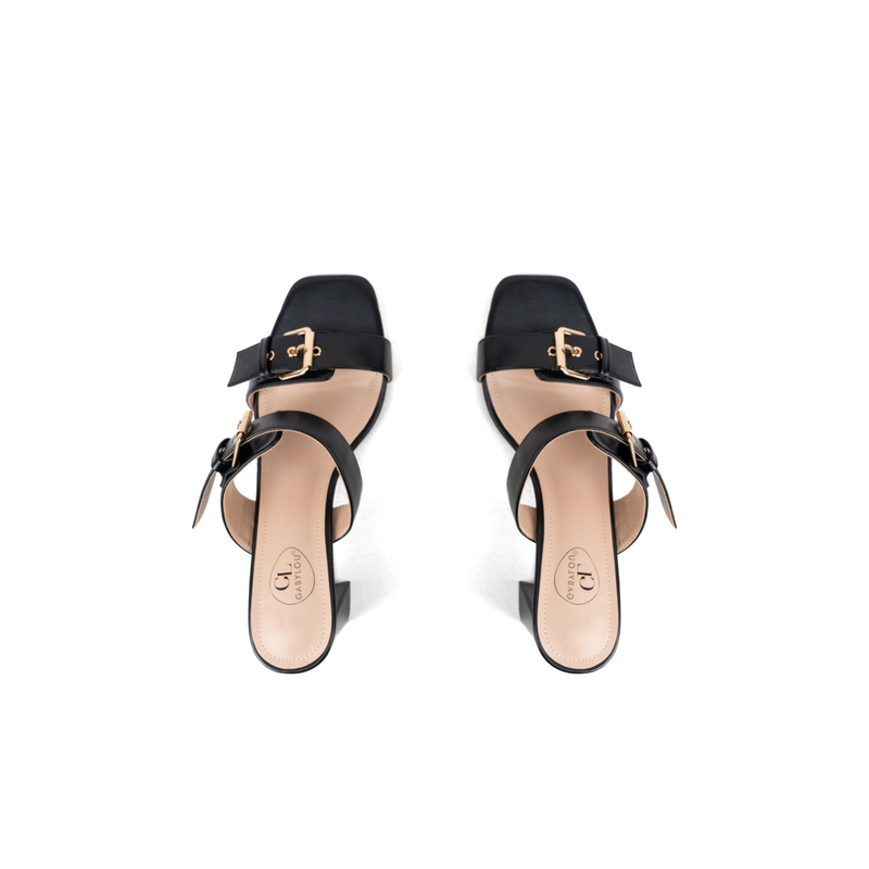 Mules à talons pieds larges ajustables H - Modele Iza