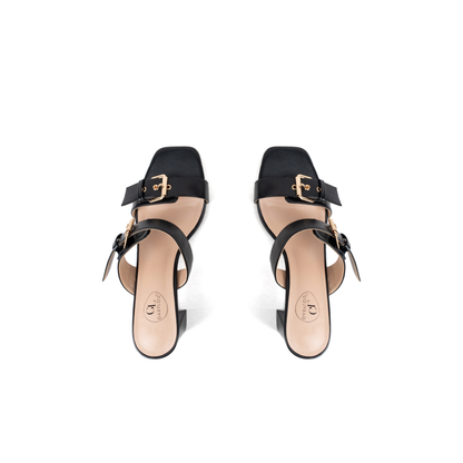 Mules à talons pieds larges ajustables H - Modele Iza