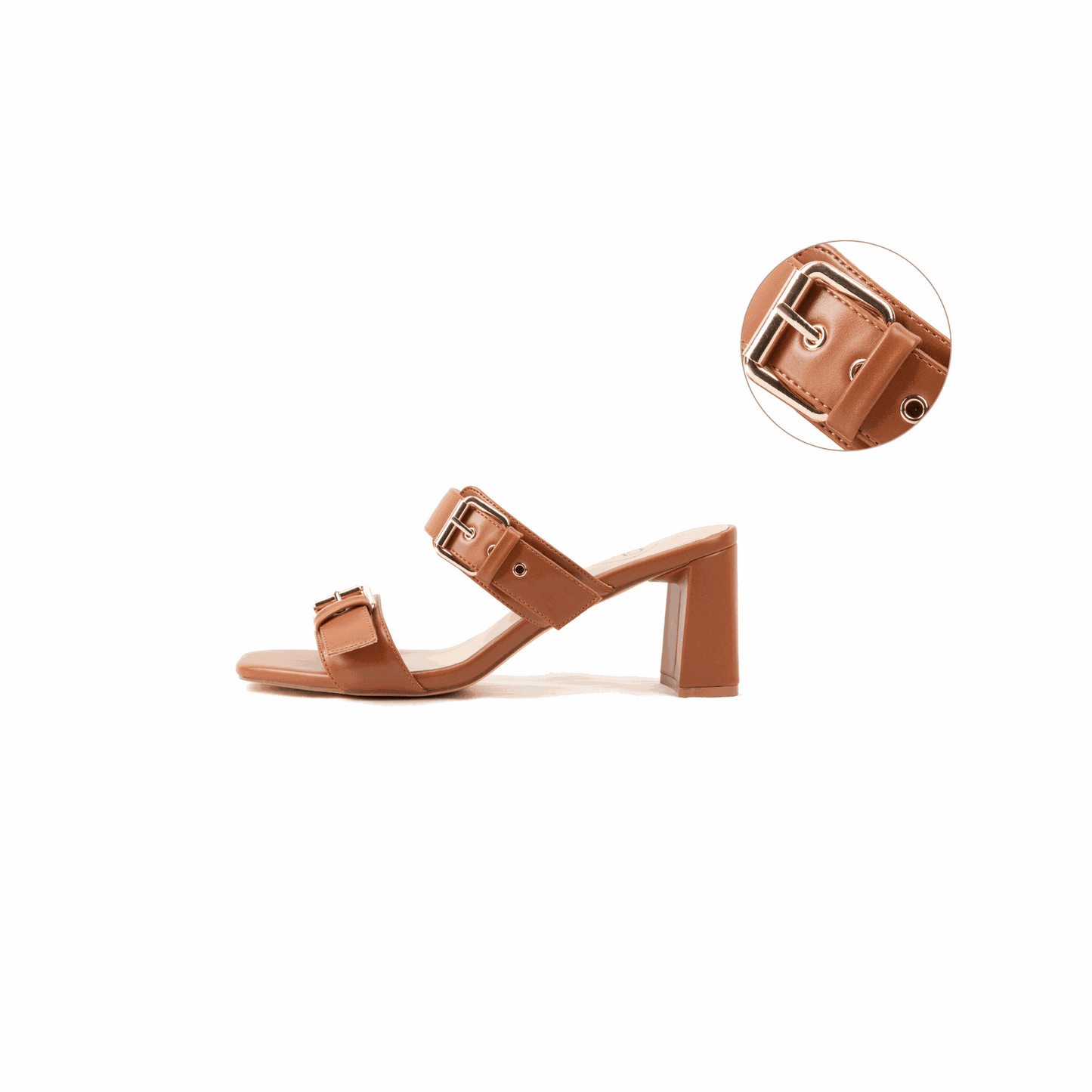Mules con tacón ancho ajustable en H - modelo Iza