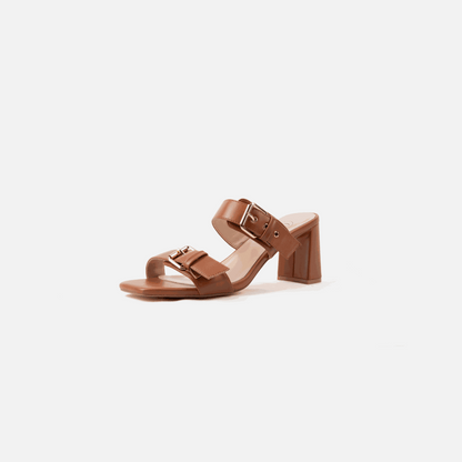 Mules con tacón ancho ajustable en H - modelo Iza