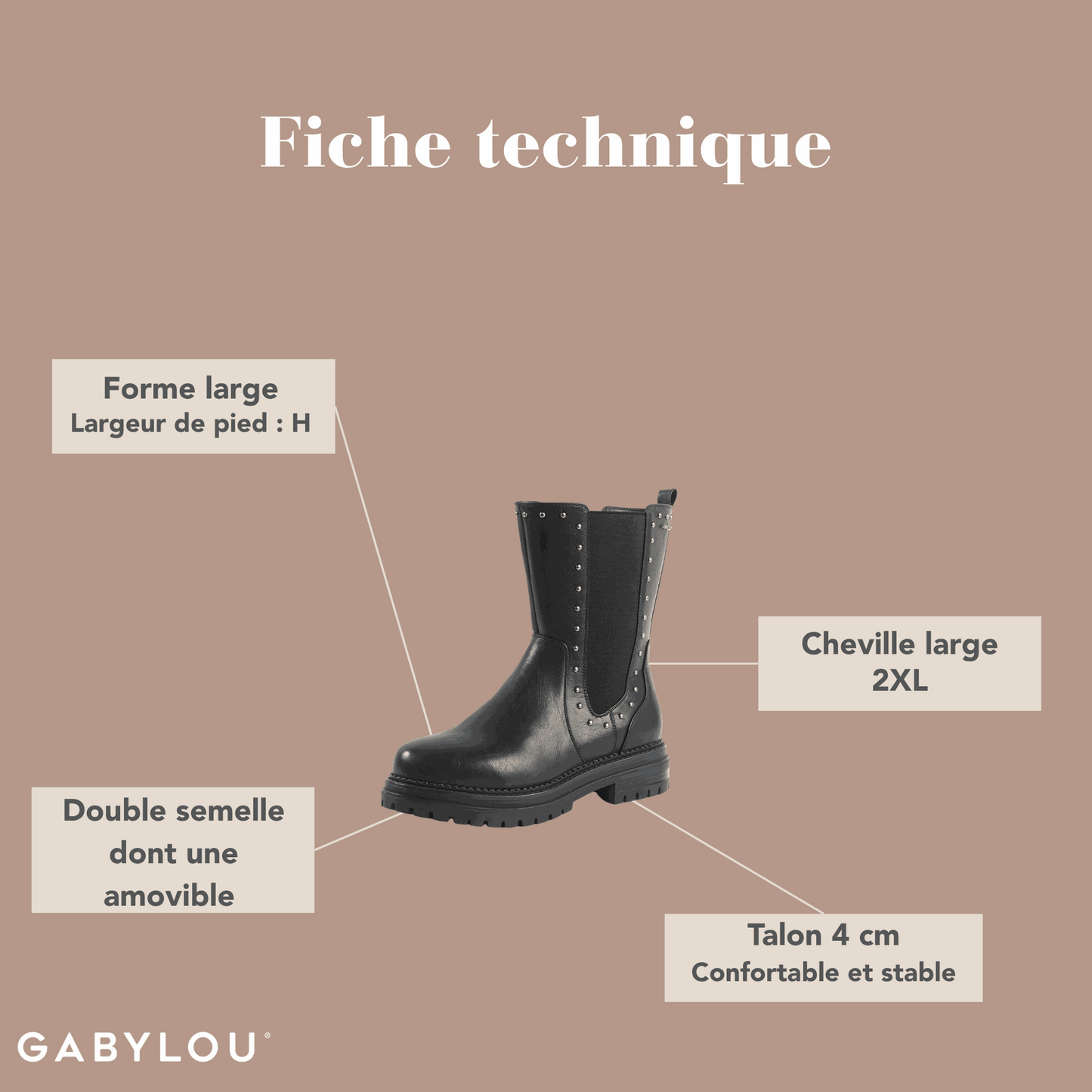 Stiefel 2XL für breite Waden - Modell Jade