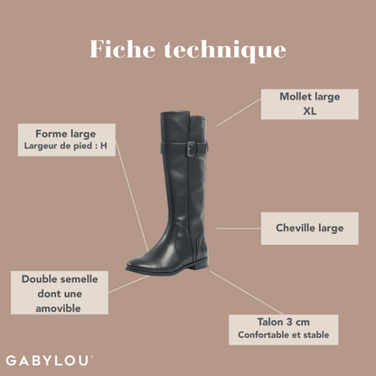 Bottes XS pour mollets larges - Modele Kelley