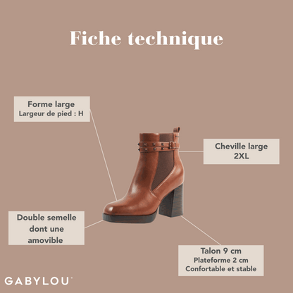 Bottillons 2XL pour mollets larges - Modele Kim