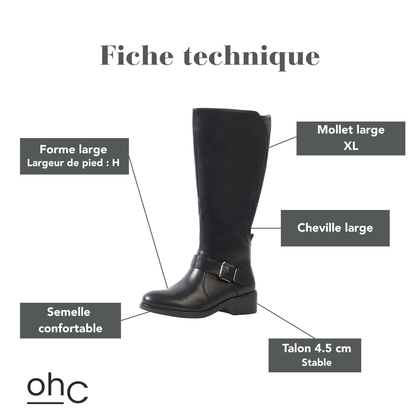 Bottes XL pour mollets larges - Modele Kiwi