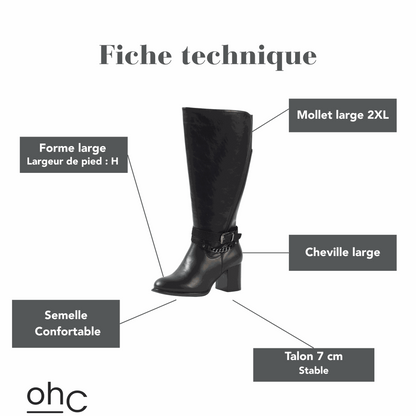 Bottes 2XL pour mollets larges - Modele Lemon
