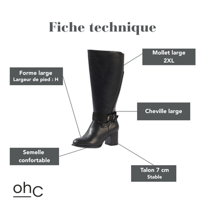 Bottes 2XL pour mollets larges - Modele Lemon