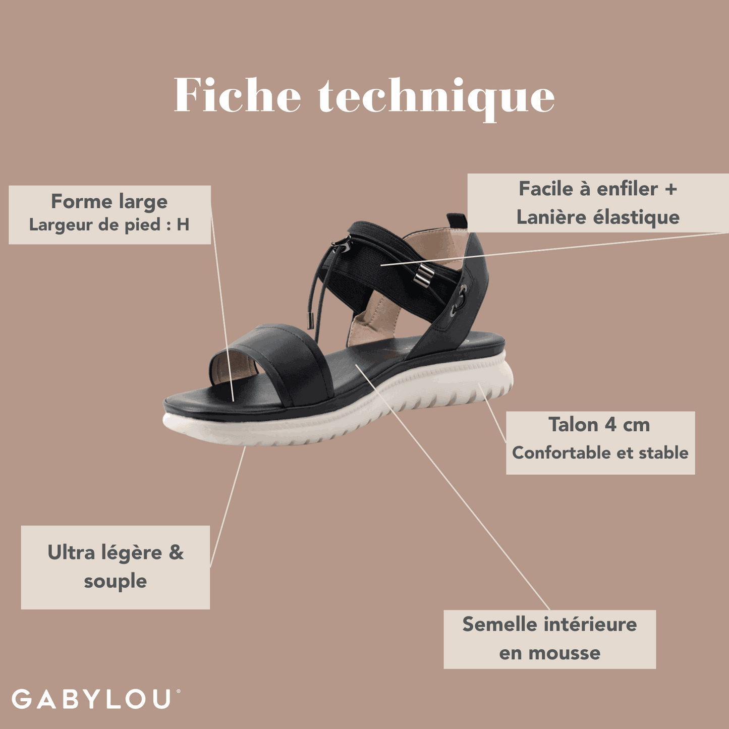 Sandali con plateau H regolabile - Modello Lou