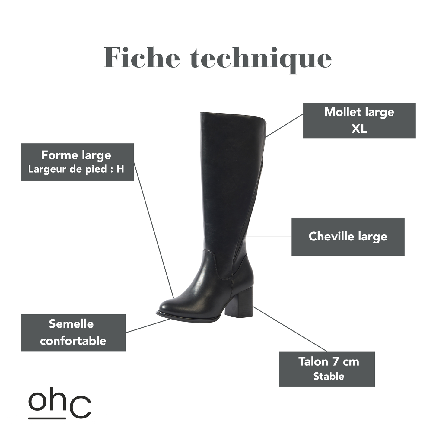Bottes XL pour mollets larges - Modele Mango