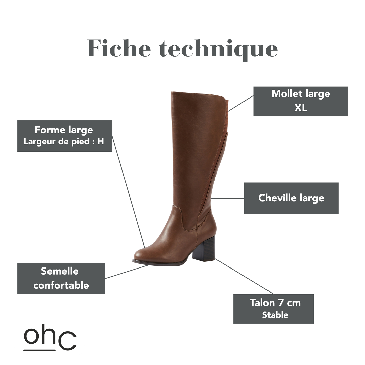 Bottes XL pour mollets larges - Modele Mango