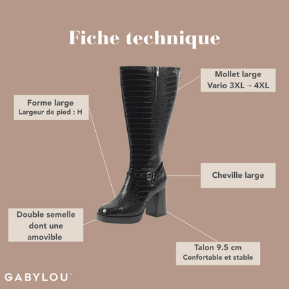 Bottes 3XL pour mollets larges - Modele Manon