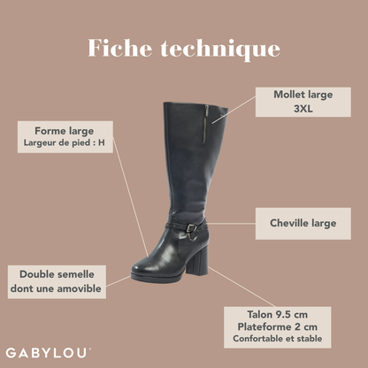 Bottes 3XL pour mollets larges - Modele Manon