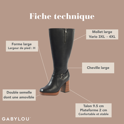 Bottes 3XL pour mollets larges - Modele Manon