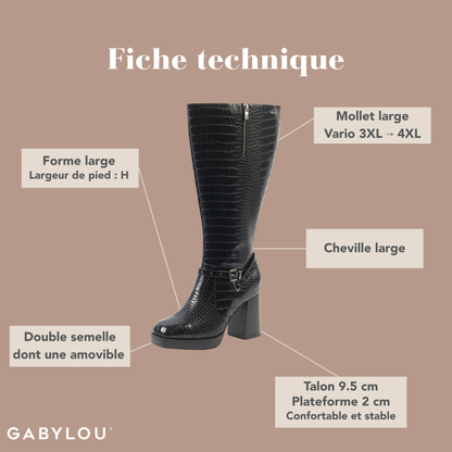Bottes 3XL pour mollets larges - Modele Manon