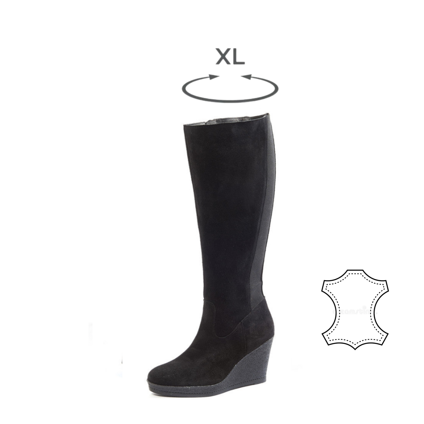 XL wide calf boots - Marine model