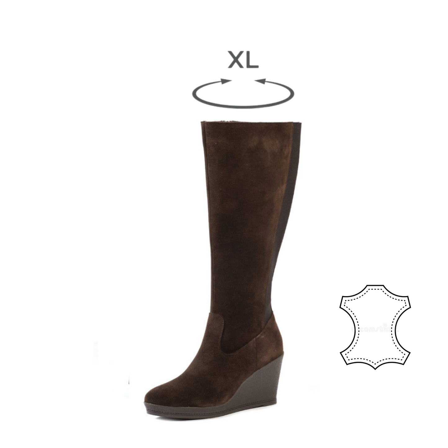 XL wide calf boots - Marine model