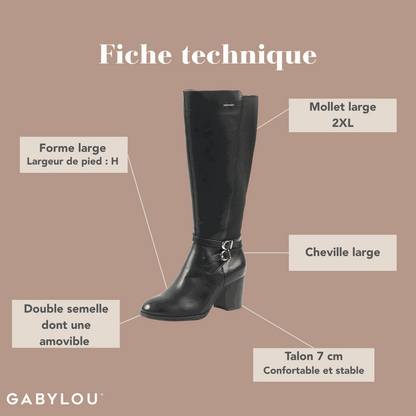 Bottes 2XL pour mollets larges - Modele Marta