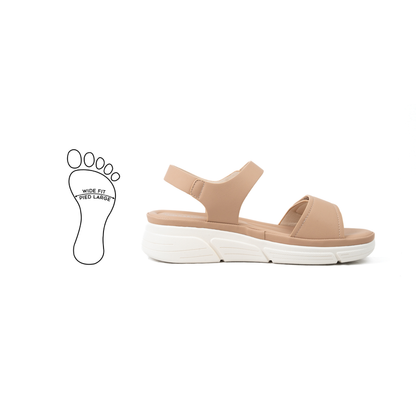 Sandales pieds larges ajustables H - Modele Mia