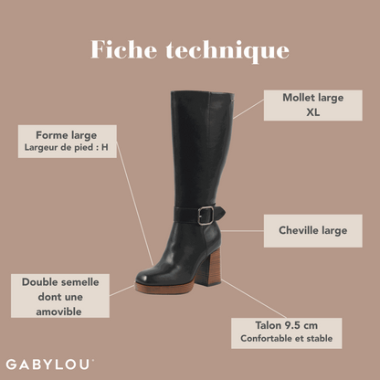 Botas XL para pantorrillas anchas - modelo Nina