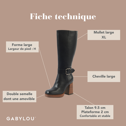 Bottes XL pour mollets larges - Modele Nina