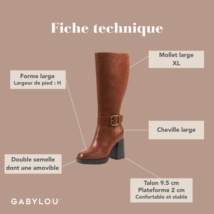 Bottes XL pour mollets larges - Modele Nina