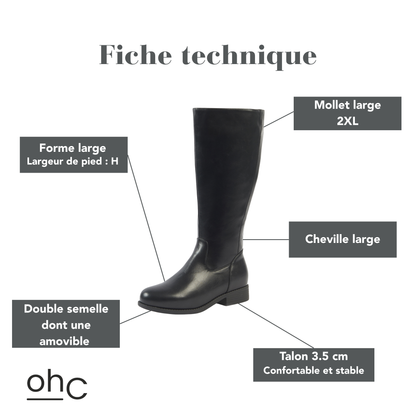 Bottes 2XL pour mollets larges - Modele Orange