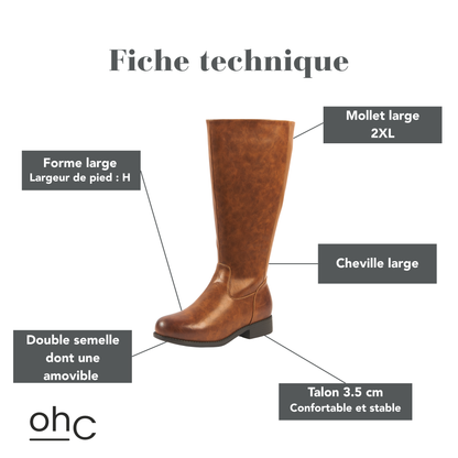 Bottes 2XL pour mollets larges - Modele Orange