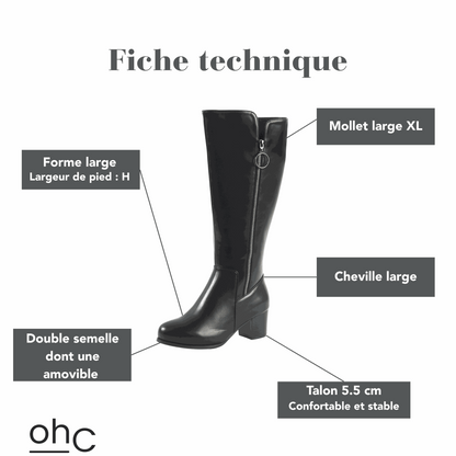 Bottes XL pour mollets larges - Modele Pomelo