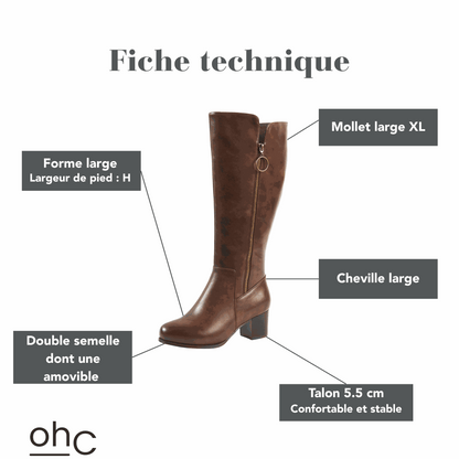 Bottes XL pour mollets larges - Modele Pomelo